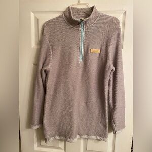 Jadelynn Brooke Women’s Half Zip Pullover. Color grey/beige. Size Medium